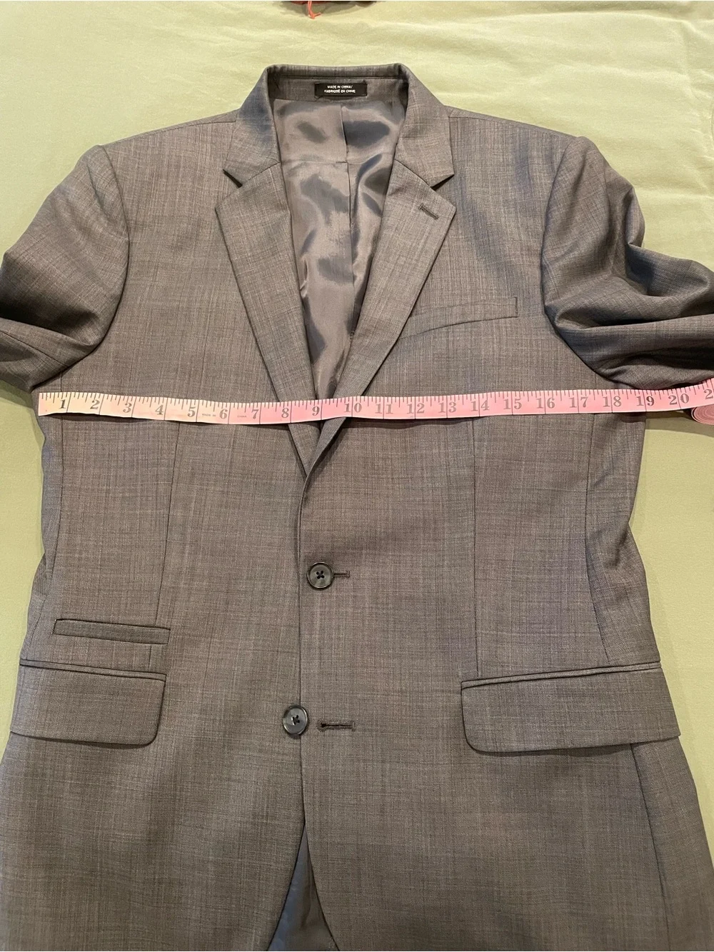 Express 38R Fitted Photographer Suit 32x30 Wool Blend Gray Two Button